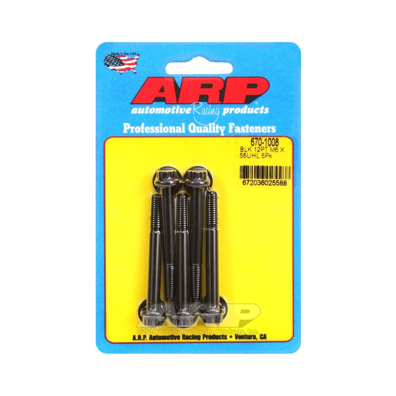 Șuruburi și piulițe universale ARP M6 x 1,00 – Oxid negru, 12 puncte, x5 - ARP-670-1008 - 670-1008 - 3666618196350